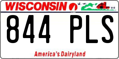 WI license plate 844PLS