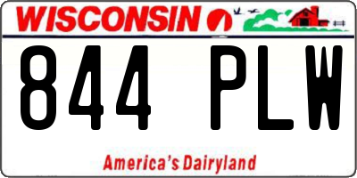 WI license plate 844PLW