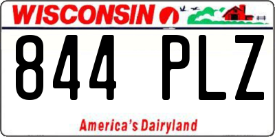 WI license plate 844PLZ