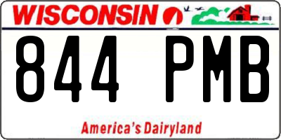 WI license plate 844PMB