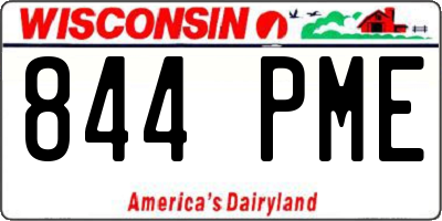 WI license plate 844PME