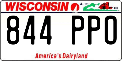 WI license plate 844PPO