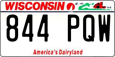 WI license plate 844PQW