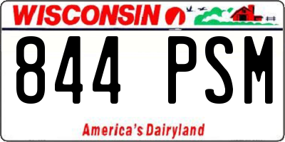 WI license plate 844PSM