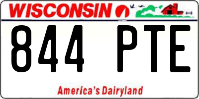 WI license plate 844PTE