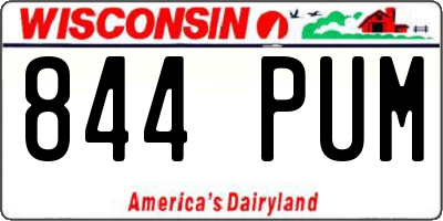 WI license plate 844PUM