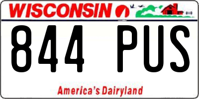 WI license plate 844PUS