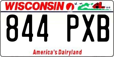 WI license plate 844PXB