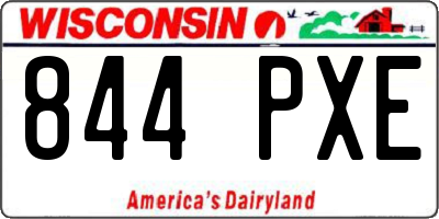 WI license plate 844PXE