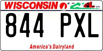 WI license plate 844PXL