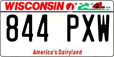 WI license plate 844PXW