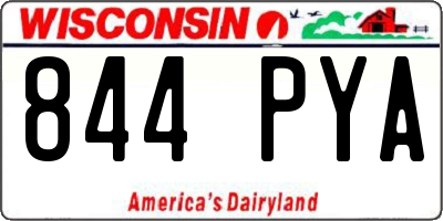 WI license plate 844PYA