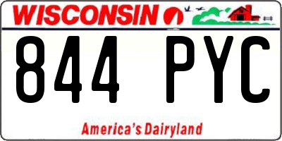 WI license plate 844PYC