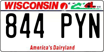 WI license plate 844PYN