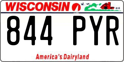 WI license plate 844PYR