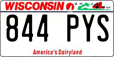 WI license plate 844PYS