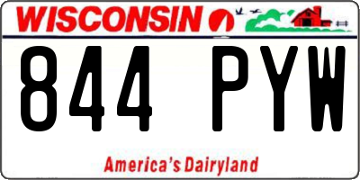 WI license plate 844PYW