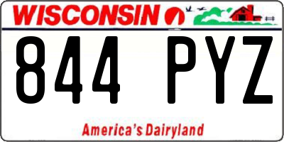 WI license plate 844PYZ