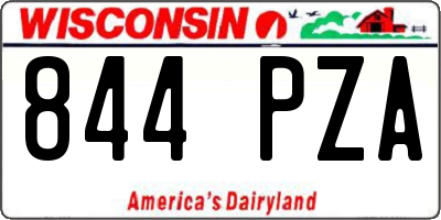 WI license plate 844PZA