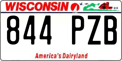 WI license plate 844PZB