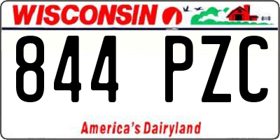 WI license plate 844PZC