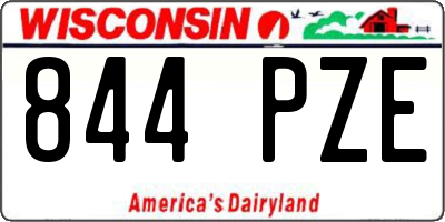 WI license plate 844PZE