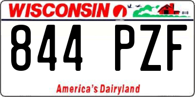 WI license plate 844PZF