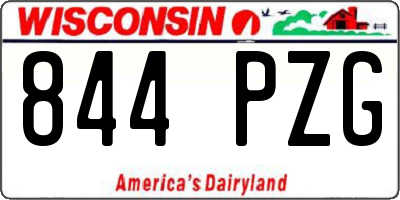 WI license plate 844PZG