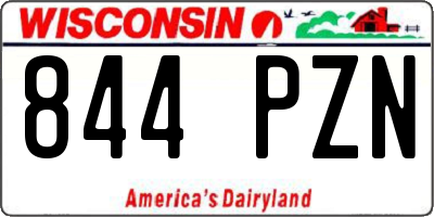 WI license plate 844PZN