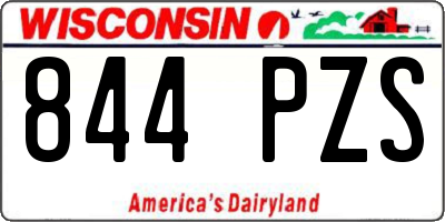 WI license plate 844PZS