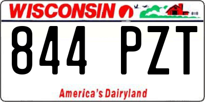 WI license plate 844PZT