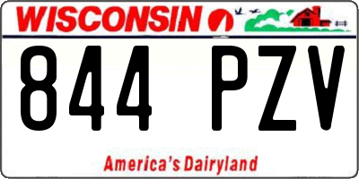 WI license plate 844PZV