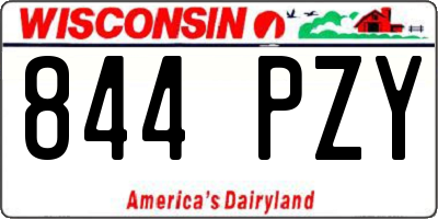 WI license plate 844PZY