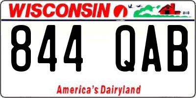 WI license plate 844QAB