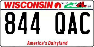 WI license plate 844QAC