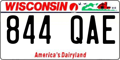 WI license plate 844QAE