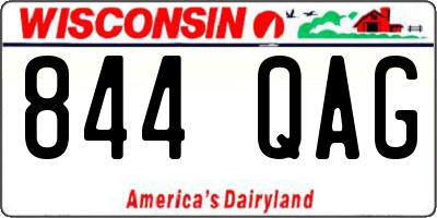 WI license plate 844QAG