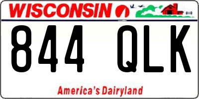 WI license plate 844QLK