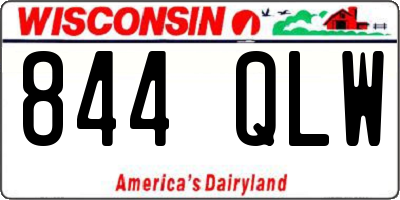 WI license plate 844QLW