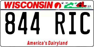 WI license plate 844RIC