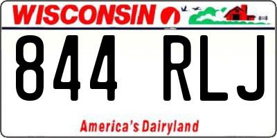 WI license plate 844RLJ