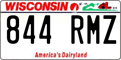 WI license plate 844RMZ
