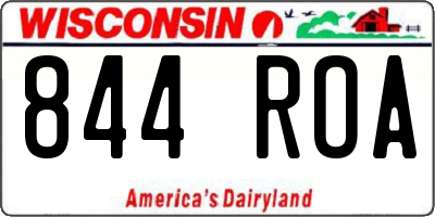 WI license plate 844ROA