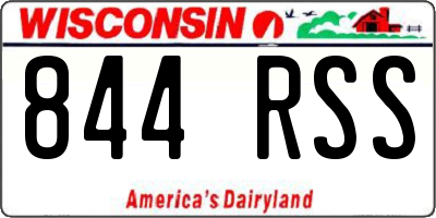WI license plate 844RSS
