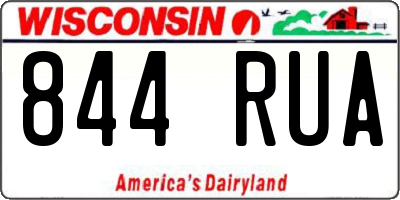 WI license plate 844RUA