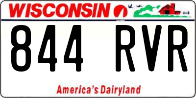 WI license plate 844RVR