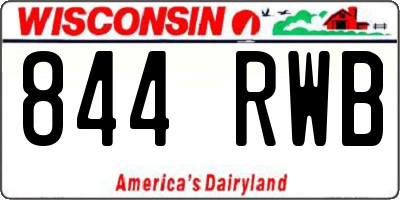 WI license plate 844RWB