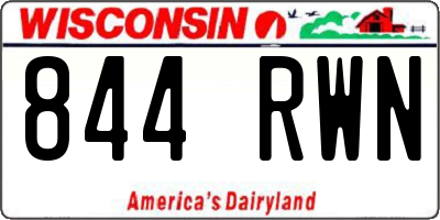 WI license plate 844RWN