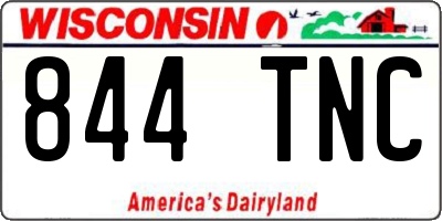 WI license plate 844TNC