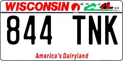 WI license plate 844TNK